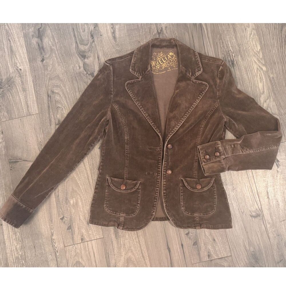 Vintage Y2K dELiA*s Brown Corduroy Blazer Jacket Large